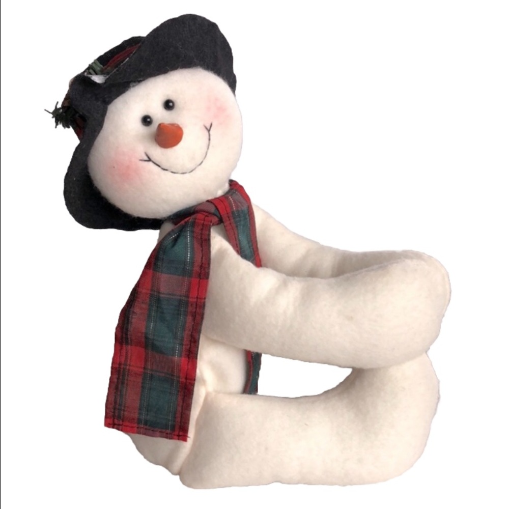 Adorable plush hugging snowman with Velcro hands and feet bottle holder - Picture 2 of 6